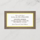 Visite Dollar de sable et Burlap Carte de changement d'ad (Dos)