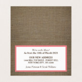 Visite Dollar de sable et Burlap Carte de changement d'ad (Intérieur déplié)
