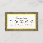 Visite Dollar de sable et Burlap Carte de fidélité (Dos)