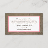 Visite Dollar de sable et Carte de remerciements d'affair (Dos)