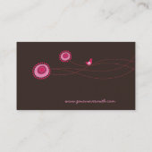 Visite Dots de fleurs roses et carte de profil de plaisir (Dos)