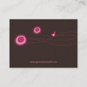 Visite Dots de fleurs roses et carte de profil de plaisir (Dos)