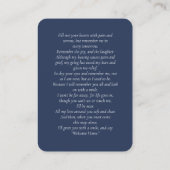 Visite Double carte de prière bleue photo funéraire commé (Dos)