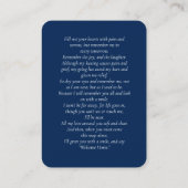 Visite Double carte de prière bleue photo funéraire commé (Dos)