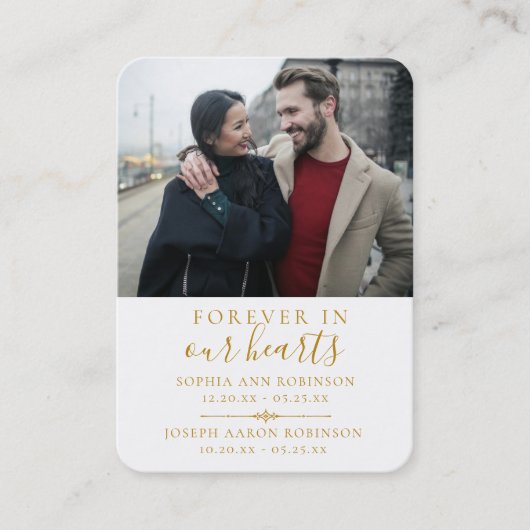 Visite Double carte de prière en or pour les funérailles  (Devant)