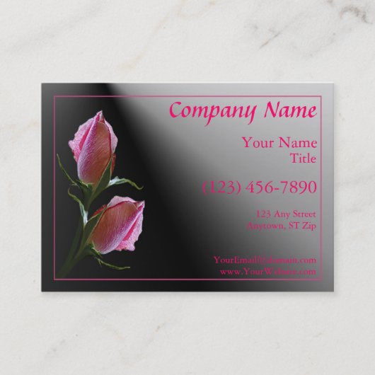 Visite Double carte de profil de noir de rose de rose (Devant)
