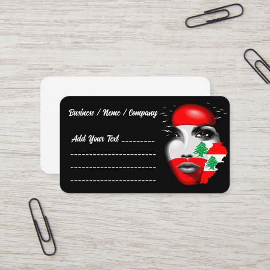 Visite Drapeau et carte du Liban sur le visage de la fill (Devant/Arrière en situation)