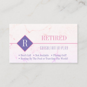 Visite Drôle de retraite, Marbre rose, Carte de blague ro