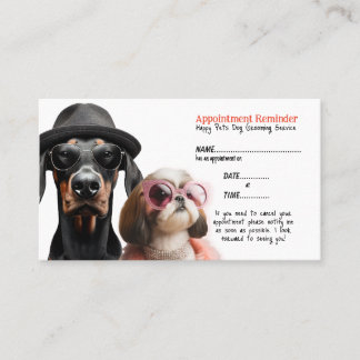 Visite Drôle Posh Chien Grooming Carte de rappel de rende