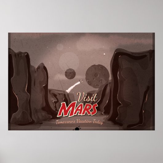 Visite du Poster vintage Mars (Devant)