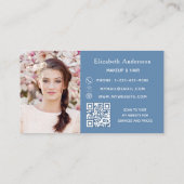 Visite Dusty bleu QR code photo carte de fidélité profess (Dos)