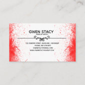 Visite Éclaboussure rouge chic de peinture sur le carte (Dos)