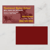 Visite École de Rodéo | Carte d'Instructeur de Roping Cow (Devant / Derrière)