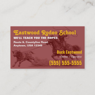 Visite École de Rodéo Carte d'Instructeur de Roping Cow