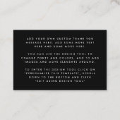 Visite Écriture manuscrite noir mini carte de remerciemen (Dos)