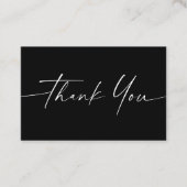 Visite Écriture manuscrite noir mini carte de remerciemen (Devant)