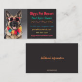 Visite Editable German Shepherd Pet Resort Carte de visit (Devant / Derrière)