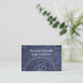 Visite Elégant bleu yoga instructeur mandala Carte de vis (Debout devant)
