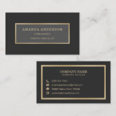 Visite Elégant cadre Or sur Marbre blanc | CARTE DE VISIT (Devant / Derrière)