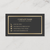 Visite Elégant cadre Or sur Marbre blanc | CARTE DE VISIT (Dos)