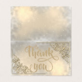 Visite Élégant Carte de remerciements brillant or (Extérieur déplié)