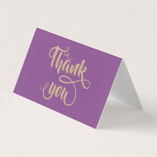 Visite Élégant Carte de remerciements de brillance or élé (Devant)