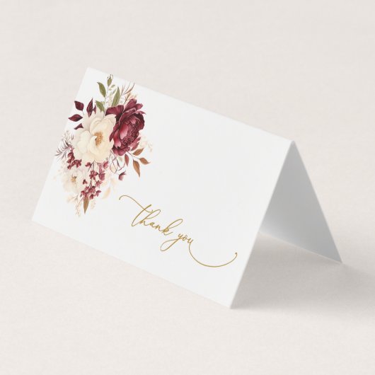 Visite Elégant Carte de remerciements de fleurs blanches  (Devant)