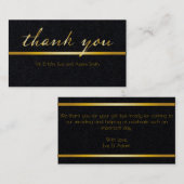 Visite Élégant, carte de remerciements minime en faux or (Devant / Derrière)