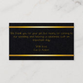 Visite Élégant, carte de remerciements minime en faux or (Dos)