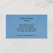 Visite Élégant Carte de visite, Bleu (Dos)