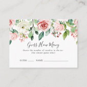 Visite Elégant Dainty Floral Devinez Combien De Carte De  (Devant)