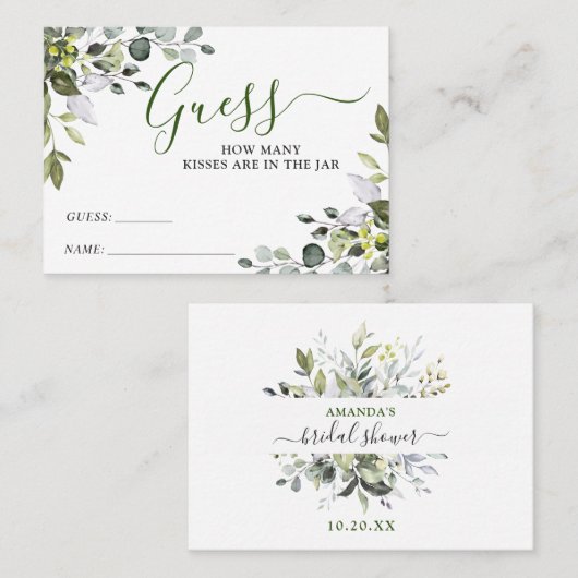 Visite Elégant Eucalyptus Devinez Combien De Carte De Jeu (Devant / Derrière)