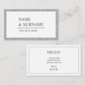 Visite Elegant Luxe Silver Parties scintillant Carte de v (Devant / Derrière)