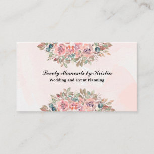 Visite Élégant magasin de fleurs d'aquarelle carte de vis