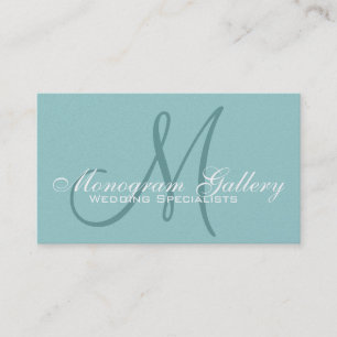 Visite Élégant Monogramme personnalisable Aqua Carte de v