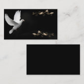 Visite Élégant noir avec colombe blanche - Carte de visit (Devant / Derrière)