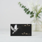 Visite Élégant noir avec colombe blanche - Carte de visit (Debout devant)
