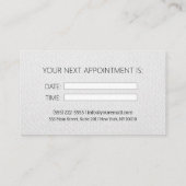 Visite Elégant noir blanc coiffeur Carte de rendez-vous (Dos)