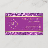 Visite Elégant or & Parties scintillant rose Carte de vis (Dos)