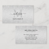 Visite Élégant Parties scintillant d'argent chic Carte de (Devant / Derrière)