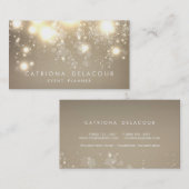 Visite Elegant Parties scintillant or Bokeh Luxe Carte de (Devant / Derrière)