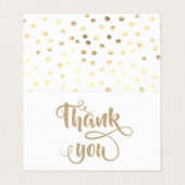 Visite Elégante Blancs, Carte de remerciements Dots Or (Extérieur déplié)