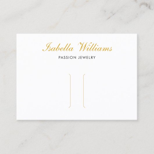 Visite Élégante carte d'affichage de clip de script or en (Devant)