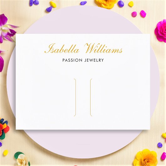 Visite Élégante carte d'affichage de clip de script or en