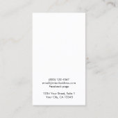 Visite Élégante carte d'affichage de script noir blanc (Dos)