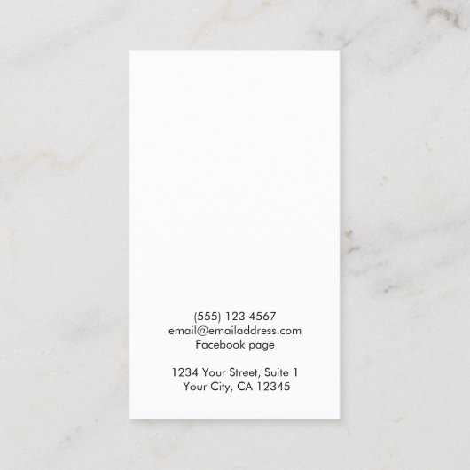 Visite Élégante carte d'affichage de script noir blanc (Dos)