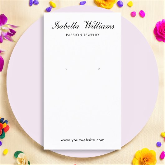 Visite Élégante carte d'affichage de script noir blanc