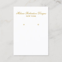Élégante carte d'affichage d'oreille de script or