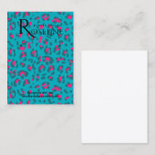 Visite Élégante carte d'affichage Empreinte de léopard bl (Devant / Derrière)