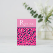 Visite Élégante carte d'affichage Empreinte de léopard bl (Debout devant)